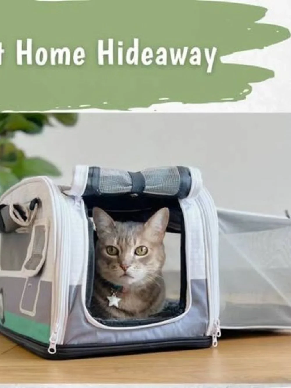 Kittyrama Hideaway Cat Camper Carrier Expandable Travel House Portable Pet Home